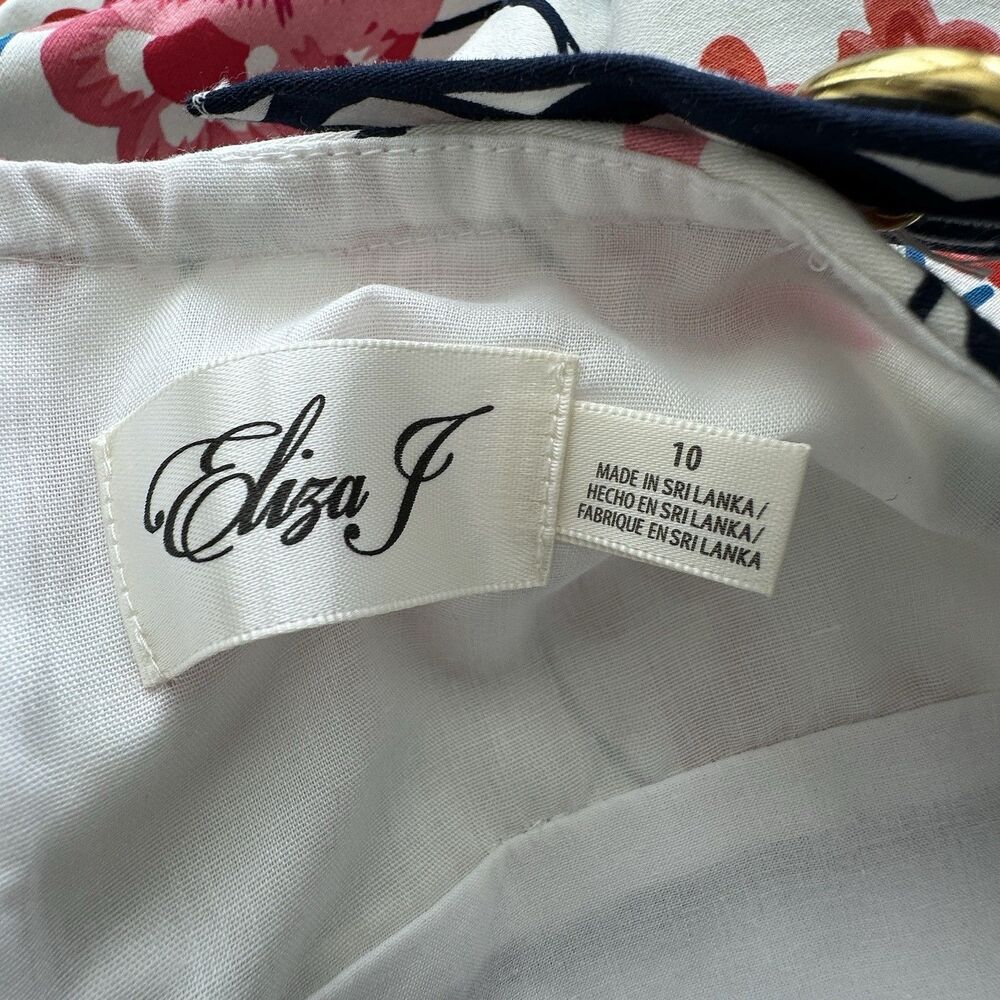 Eliza J Jumpsuit Sz 10 Floral Wide Leg NEW White Crispy Crisscross Cottagecore - Picture 5 of 11